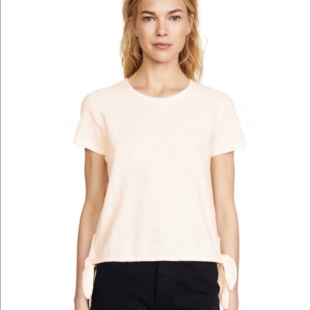 Madewell Texture & Thread Ivory Modern Crewneck Side Tie T-Shirt Large